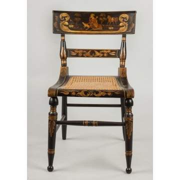 Stenciled Side Chair with Native American Scene