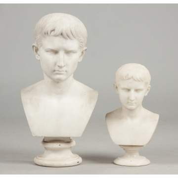 Two Marble Busts of the Young Augustus