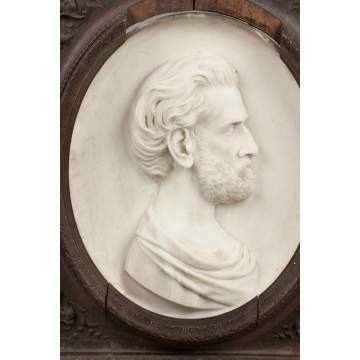 Richard Park (American, 1832-1902) Carved Marble Plaque