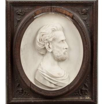 Richard Park (American, 1832-1902) Carved Marble Plaque