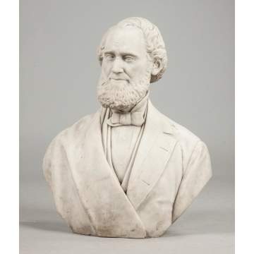Johnson Mundy (American, 1831-1897) Marble Bust of William Abelard Reynolds