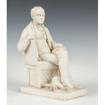 Copeland Porcelain Sculpture of a Seated Man