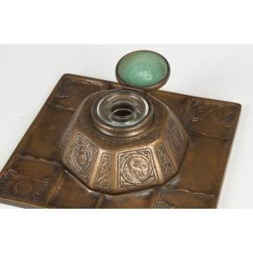 Tiffany Zodiac Pattern Inkwell & Undertray