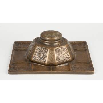 Tiffany Zodiac Pattern Inkwell & Undertray