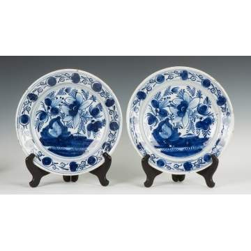 Pair of Blue & White Early Delft Chargers