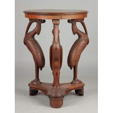 Mahogany Side Table with Herons