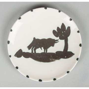 Picasso Madoura Pottery Plate with Bull