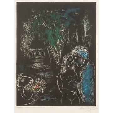 Marc Chagall (Russian, 1887-1985) "Green Tree with Lovers"