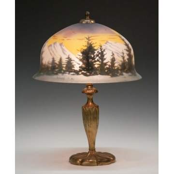 Pairpoint Mountain Scene Table Lamp