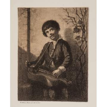 William Morris Hunt (American, 1824-1879) Group of 5 Painted & Lithographed Prints