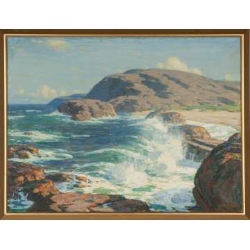 John J. Inglis (American, 1867-1946) Seascape with Rocky Coast