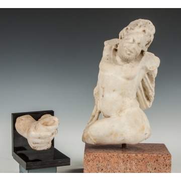 Two Roman Style Carved Marble Pieces