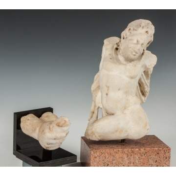 Two Roman Style Carved Marble Pieces