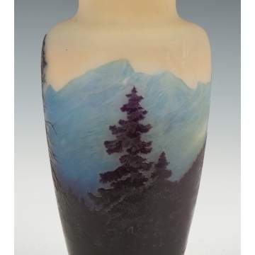 Galle Cameo Vase, Landscape with Mountains