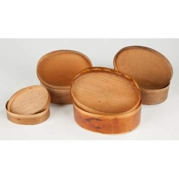 Group of Four Oval Pantry Boxes