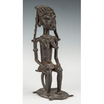 African Bamileke Bronze Fertility Figure