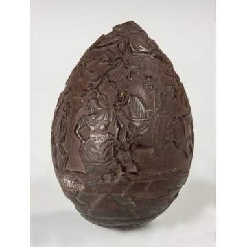 Unusual Carved Coconut Shell Bank