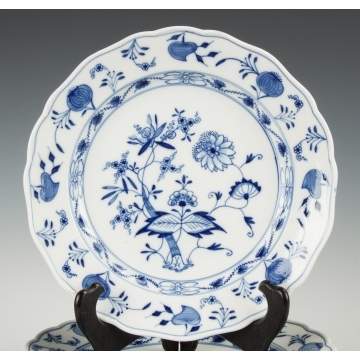 Meissen Blue & White Porcelain Plates & Deep Dishes - Onion Pattern
