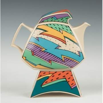 Dorothy Hafner Coffee Pot & Warmer, "Flash" Design