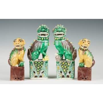 Two Pair of Chinese Porcelain Foo Dogs