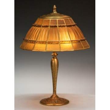 Fine Tiffany Studios Linenfold Table Lamp