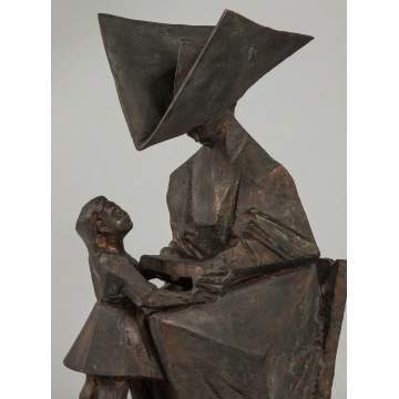 Bronze of a Nun and Child