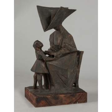 Bronze of a Nun and Child