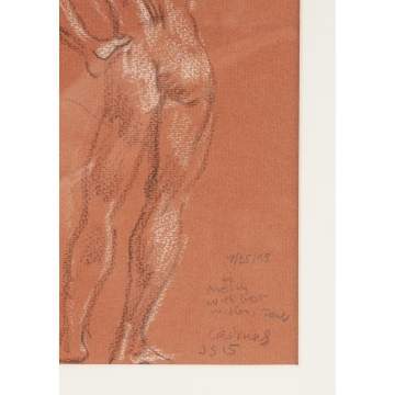 Paul Cadmus "Standing Nude, Back View, Fire Island"