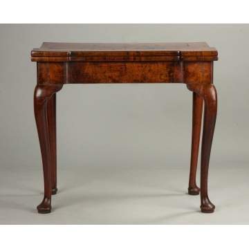 George II Burl Mahogany Card Table