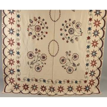 Embroidered Wool Bedcover