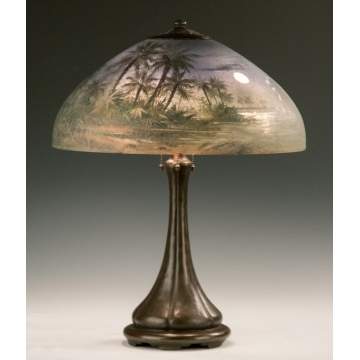Handel Reverse Painted Lamp - Treasure Island