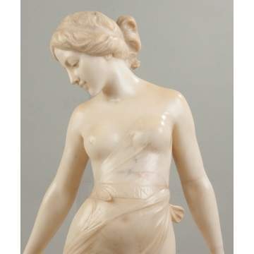 Carved Alabaster of a Woman by Griffin Table