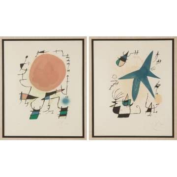 Joan Miró (Spanish, 1893-1983) Two Lithographs