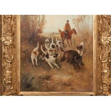 Painting of a Wild Boar Hunting Scene