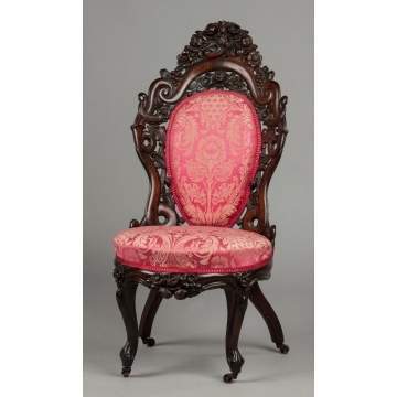 Fine John Henry Belter Carved & Laminated Rosewood Side Chair