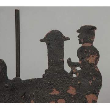 Sheet Metal Locomotive Weathervane with Conductor