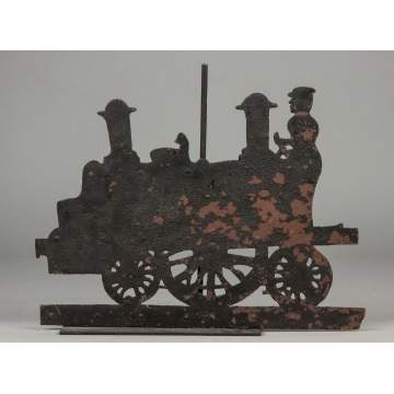 Sheet Metal Locomotive Weathervane with Conductor