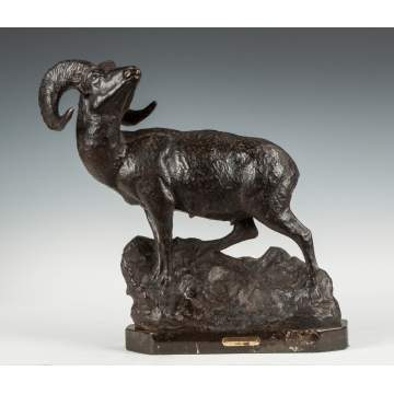 Edward Kemeys (American, 1843-1907) Bronze Bighorn Sheep