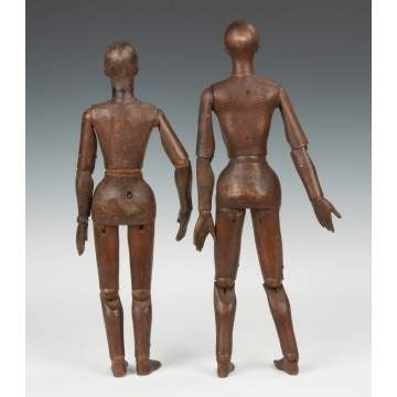Two Similar Carved and Jointed Artist Models