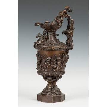 Bronze Ewer with Cherubs & Seahorses