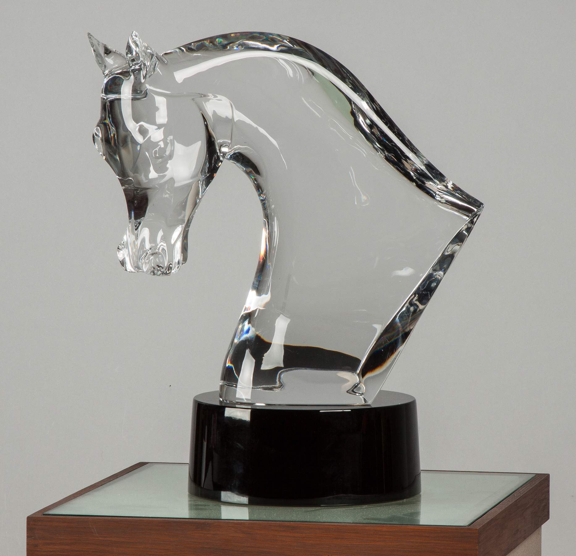 Lalique, France, Clear Crystal Horse's Head Sculpture Cottone Auctions