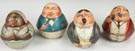 Group of 4 Tin Lithograph Mayo's Cut Plug Tobacco Roly Polys