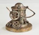 Plated Brass Mechanical Inkwell with Various Tools