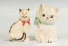 Two Vintage Painted Cast Iron Cat Banks