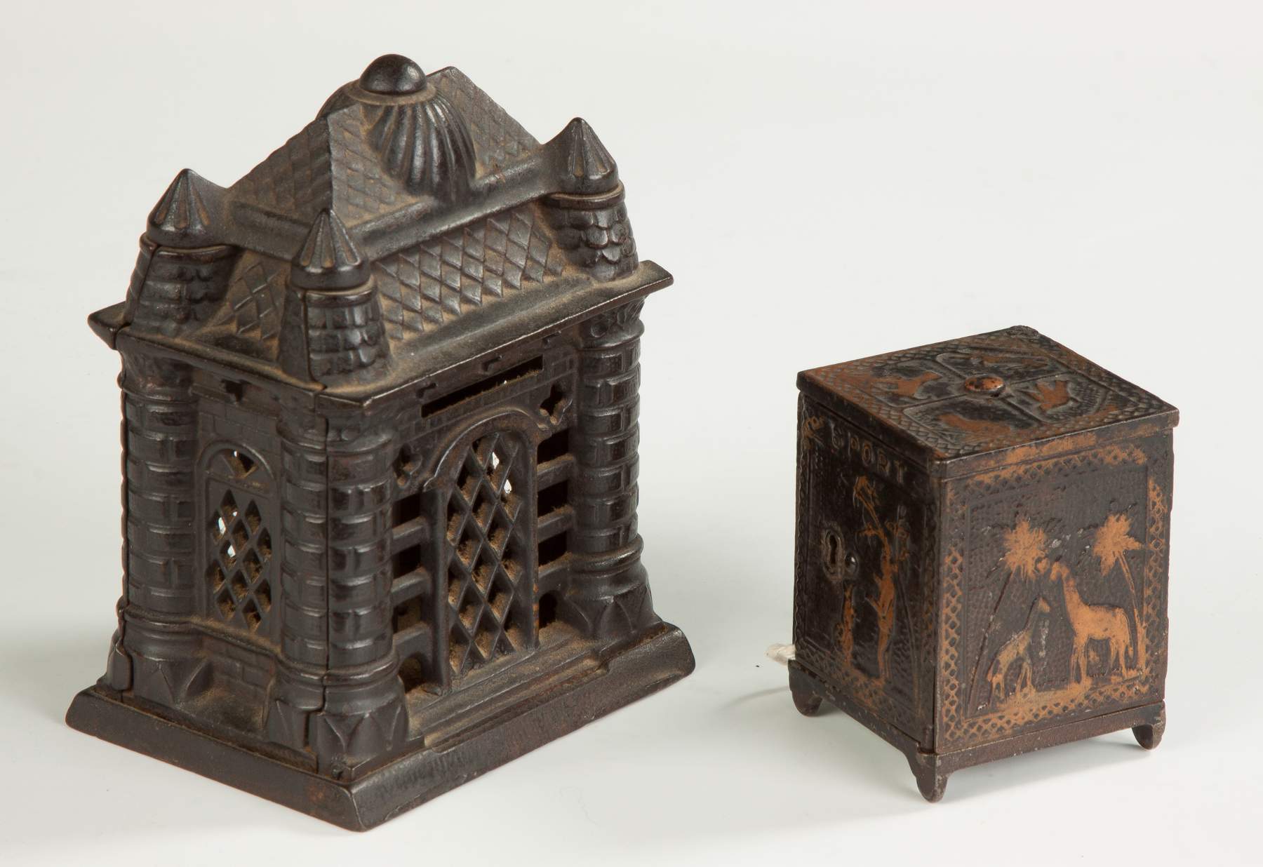 Two Vintage Cast Iron Still Banks Cottone Auctions