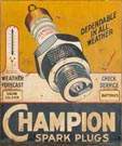 Champion Spark Plugs Painted Metal Advertising Sign