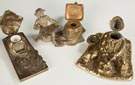 Three Brass Inkwells