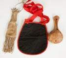 Beaded Awl Case, Trade Cloth Pouch & Burl Canoe Ladle