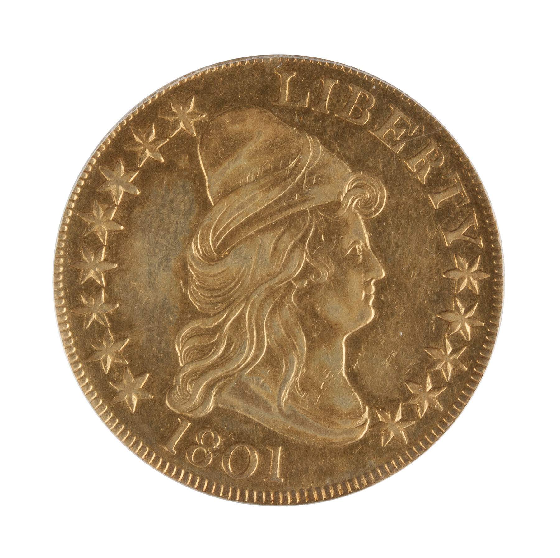1801 Ten Dollar Draped Bust Gold Coin Cottone Auctions