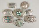 Group of Eight Vintage Navajo Silver Buckles